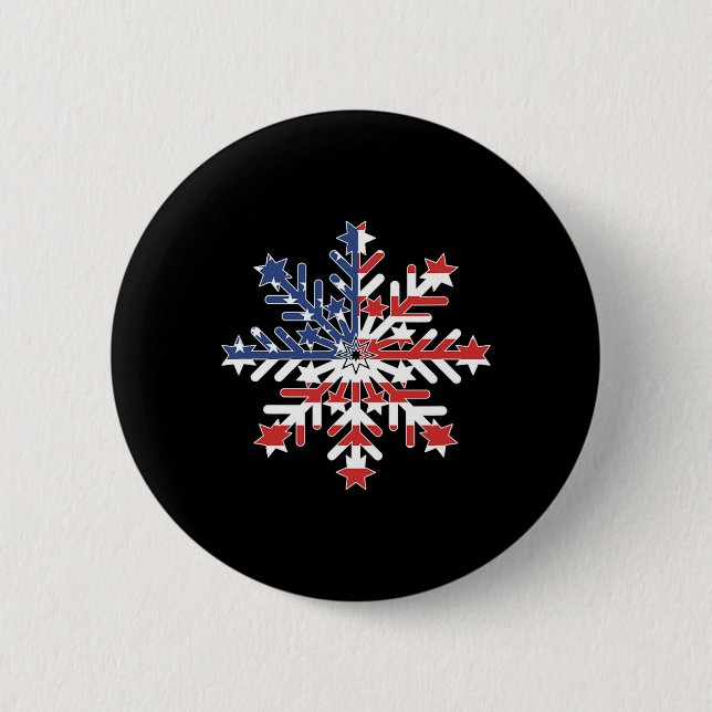Schneeflocke - Liberaldemokraten für 4. Juli Button (Vorderseite)
