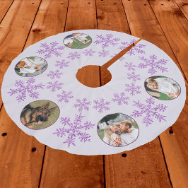 Schneeflocke Lila Glau Farbenfroh 5 Foto Weihnacht Polyester Weihnachtsbaumdecke