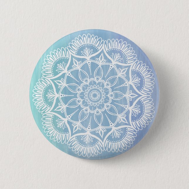 Schneeflocke-Mandala Button (Vorderseite)
