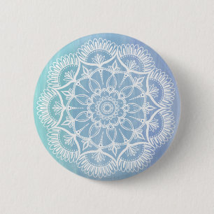 Schneeflocke-Mandala Button