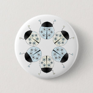 Schneeflocke-Marienkäfer Button