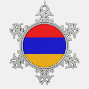 Schneeflocke mit armenischer Flagge Schneeflocken Zinn-Ornament