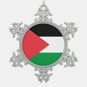 Schneeflocke mit palästinensischer Flagge Schneeflocken Zinn-Ornament