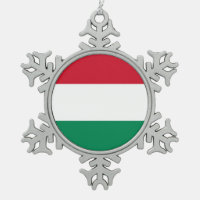 Schneeflocke mit ungarischer Flagge
