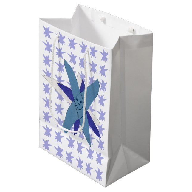 Schneeflocke Mittlere Geschenktüte (Vorderseite Schrägansicht)