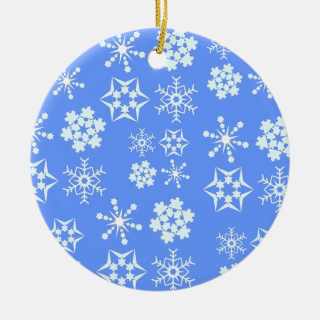 Schneeflocke-Muster Keramik Ornament (Vorne)