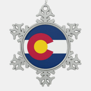 Schneeflocke Ornament mit Colorado Flag