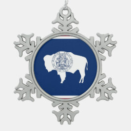 Schneeflocke Ornament mit Wyoming Flag