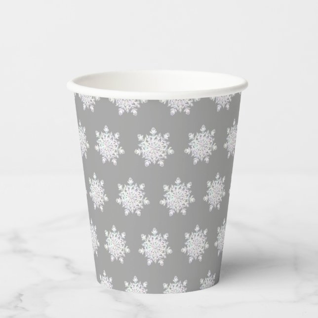 Schneeflocke Pappbecher (Vorderseite)