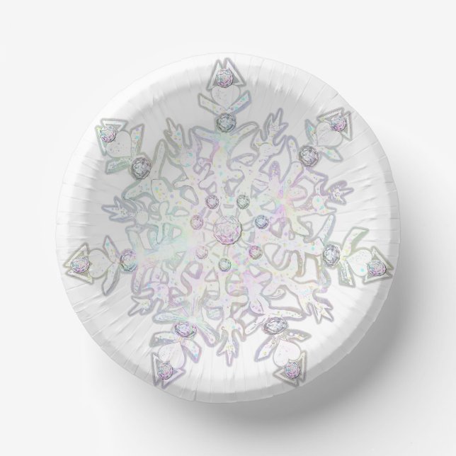 Schneeflocke Pappteller (Vorderseite)