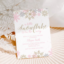 Schneeflocke Pink und Gold Glitzer Winterkindusche