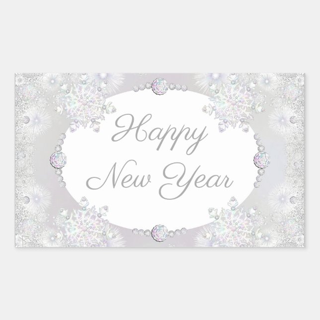 Schneeflocke Rechteckiger Aufkleber (Vorderseite)