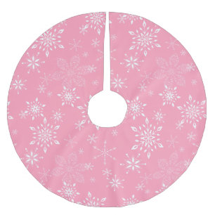 Schneeflocke-Rosa Polyester Weihnachtsbaumdecke