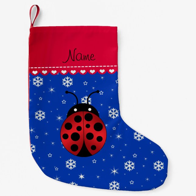 Schneeflocke-Rotstreifen des Namemarienkäfers Kleiner Weihnachtsstrumpf (Vorderseite)