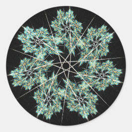 Schneeflocke Runder Aufkleber