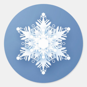 Schneeflocke Runder Aufkleber