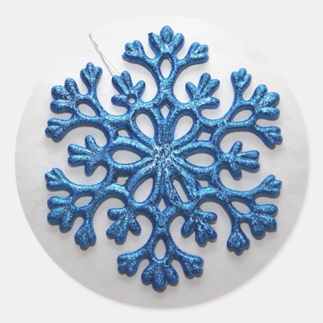 Schneeflocke Runder Aufkleber (Vorderseite)
