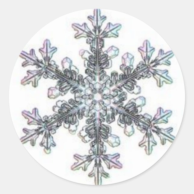 Schneeflocke Runder Aufkleber (Vorderseite)