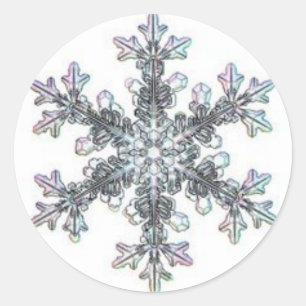 Schneeflocke Runder Aufkleber