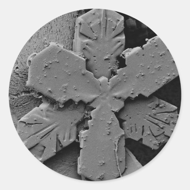 Schneeflocke Runder Aufkleber (Vorderseite)