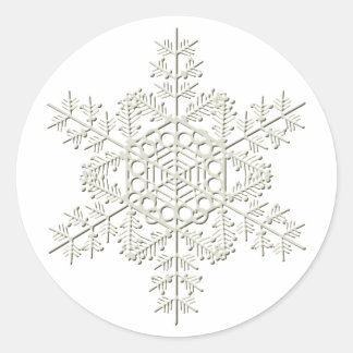 Schneeflocke Runder Aufkleber