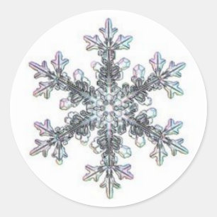 Schneeflocke Runder Aufkleber