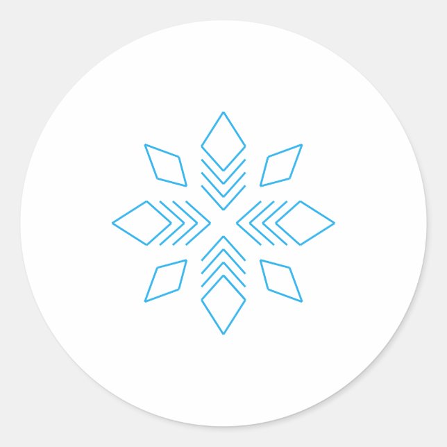 Schneeflocke Runder Aufkleber (Vorderseite)