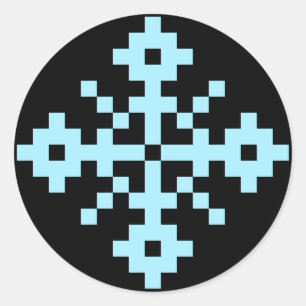 Schneeflocke Runder Aufkleber