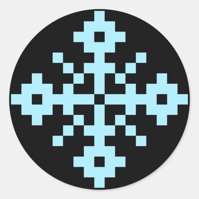 Schneeflocke Runder Aufkleber (Vorderseite)