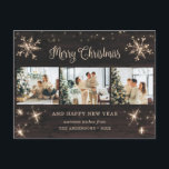 Schneeflocke Rustikales Holz 3 FotoCollage Feiertagspostkarte<br><div class="desc">Rustikales Foto Frohe Weihnachten und Happy New Year Postkarte mit einer Foto-Collage mit Sternen,  Schneeflocken und einem schönen handgeschriebenen Urlaub Gruß in einem festlichen Skript-Schriftart. Diese rustikale Holzurlaub-Postkarte wird einfach mit Ihren Fotos,  Familiennamen und Texten personalisiert.</div>