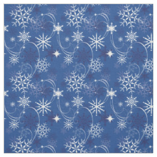 Schneeflocke-Schein-blaues und weißes Stoff