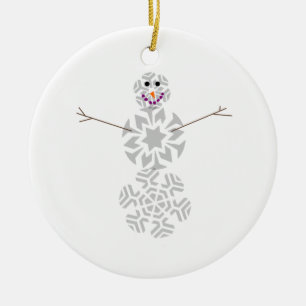 Schneeflocke-Schneemann-Verzierung Keramikornament