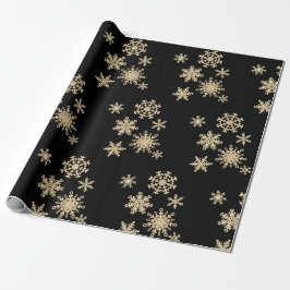 Schneeflocke-schwarzes Geschenkpapier