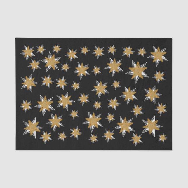 Schneeflocke-Snowflamme Gold Silber Weihnachten Seidenpapier (Vorderseite)