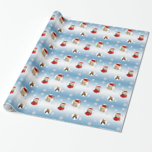 Schneeflocke-u. Ren-WeihnachtsPackpapier Geschenkpapier