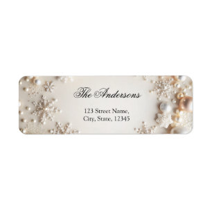 Schneeflocke und Pearl Winter Baby-Duschlabel
