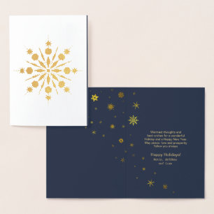 Schneeflocke und Schneeflocken Weihnachten Gold ID Folienkarte