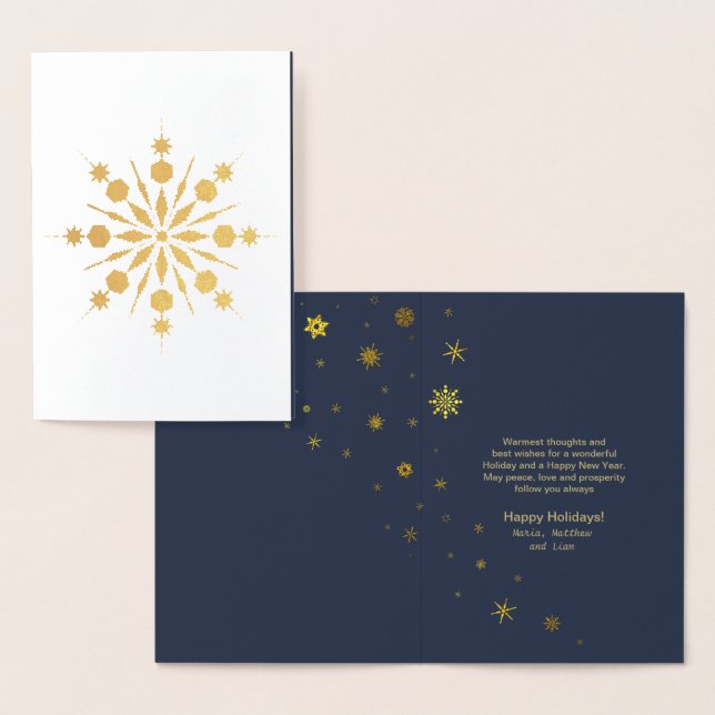 Schneeflocke und Schneeflocken Weihnachten Gold ID Folienkarte (Anzeige)