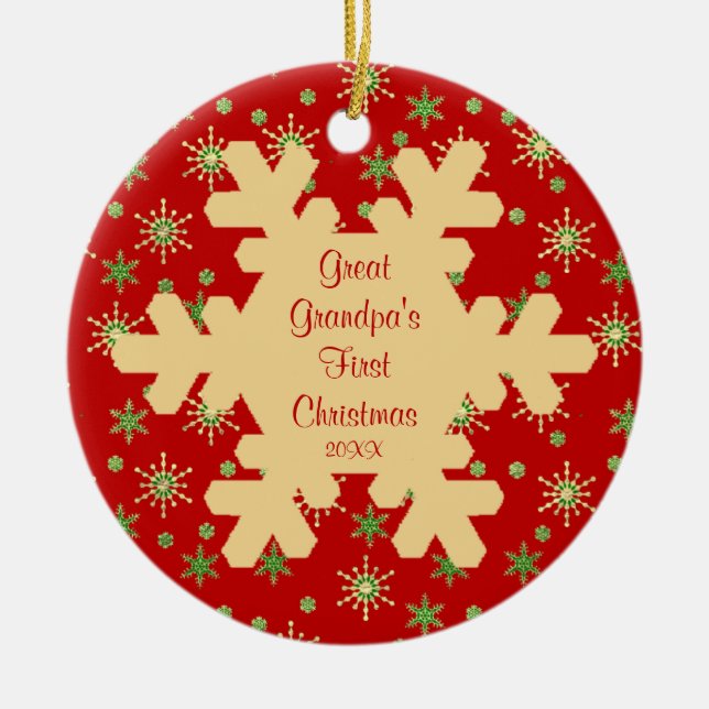 Schneeflocke-Verzierung des großen Großvaters Keramik Ornament (Vorne)