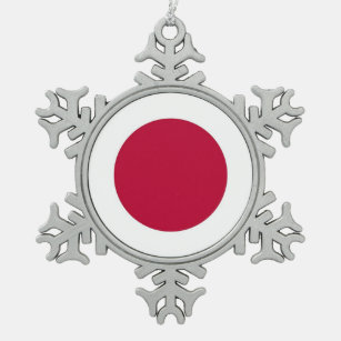 Schneeflocke-Verzierung mit Japan-Flagge Schneeflocken Zinn-Ornament