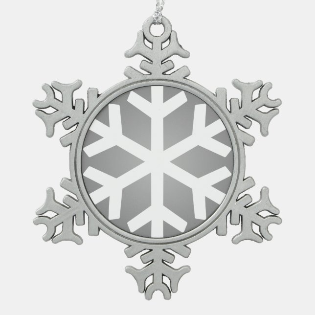 Schneeflocke-Verzierung Schneeflocken Zinn-Ornament (Vorderseite)