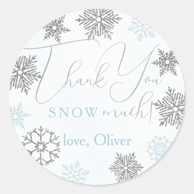 Schneeflocke Vielen Dank Schnee viel Circle Gefall Runder Aufkleber (Vorderseite)