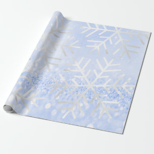 Schneeflocke-Weihnachtsfeiertags-blauer Geschenkpapier