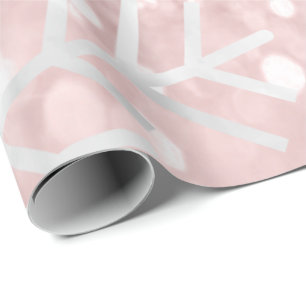 Schneeflocke-Weihnachtsfeiertags-Rosa erröten Geschenkpapier