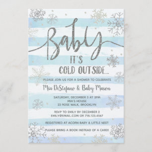 Schneeflocke-Winter-Babyparty-Einladung Einladung