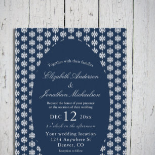 Schneeflocke Winter Jewel Tone Hochzeit Einladung