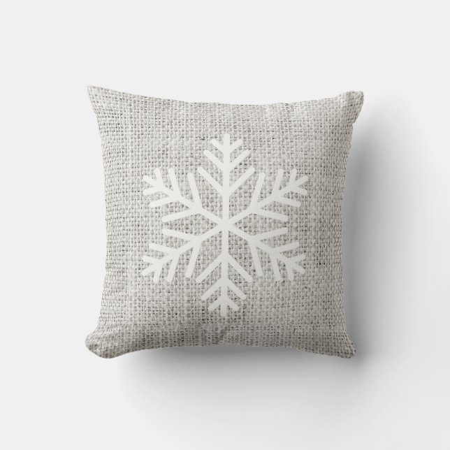 Schneeflocke-Winter-Kissen-Dekor Kissen (Vorderseite)