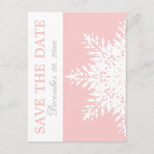 Schneeflocke Winterhochzeit Save the Date Ankündigungspostkarte