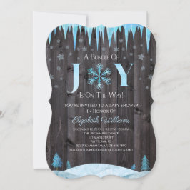 Schneeflocke Wood Winter Baby Dusche Einladung