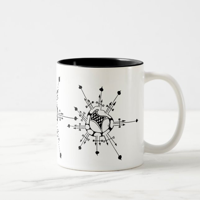 Schneeflocke Zweifarbige Tasse (Rechts)